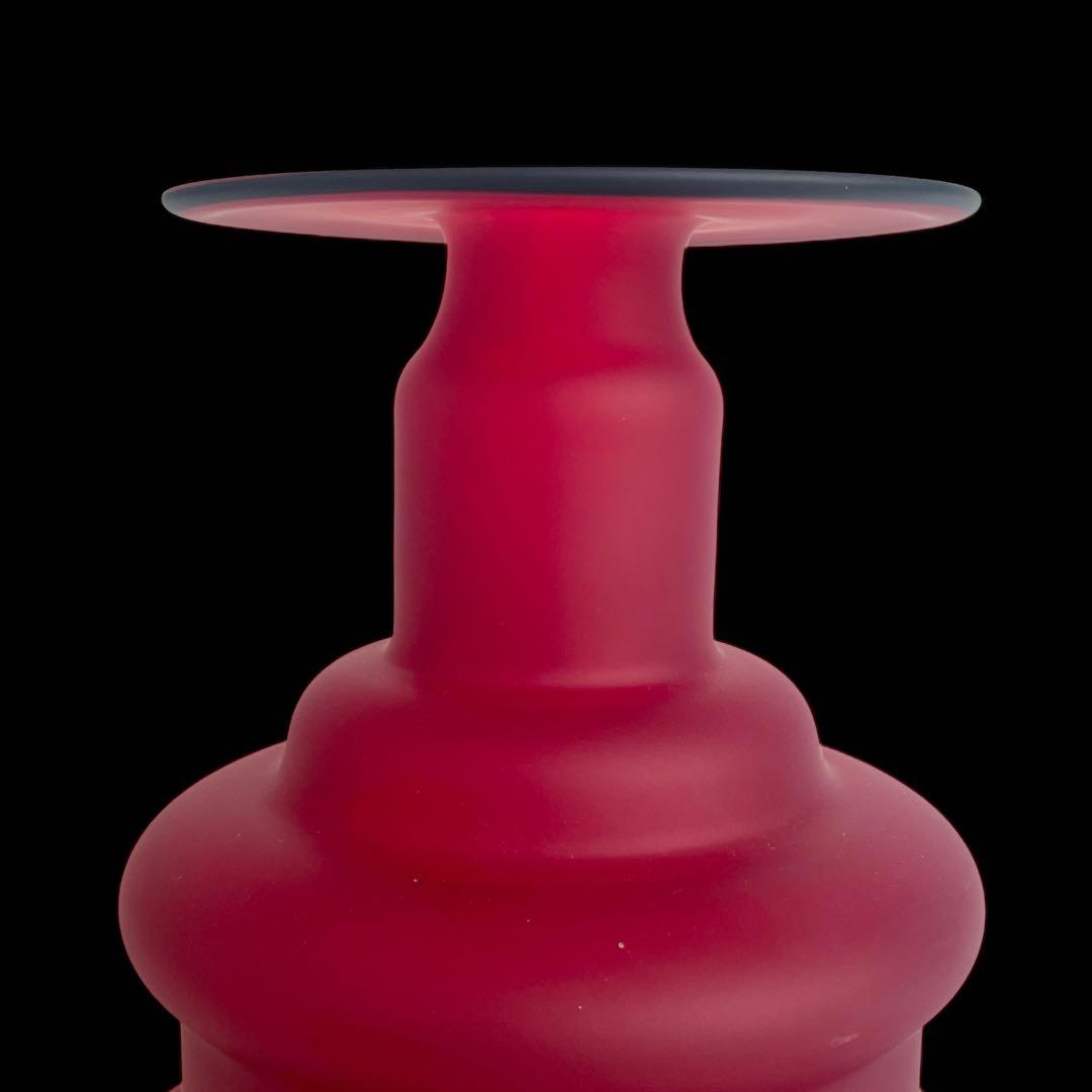 『芸術的な曲線美』世界的ガラス工芸作家 竹内伝治 傳治 花瓶 フラワーベース