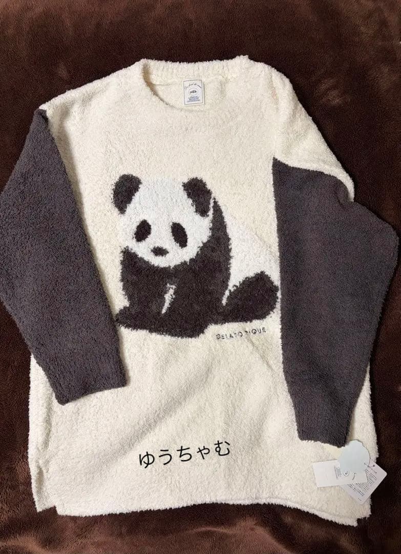 ☆人気完売品ジェラートピケ ♡ パンダジャガードBIGプルオーバー♡リブレギンス