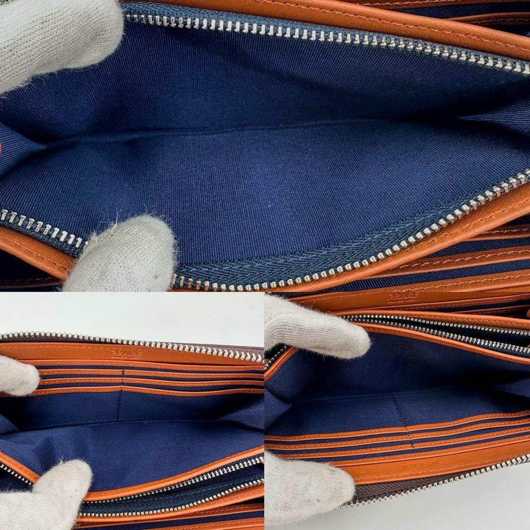 えーけー新品プレリーギンザ長財布ラウンドファスナー　茶色　馬革　レザー