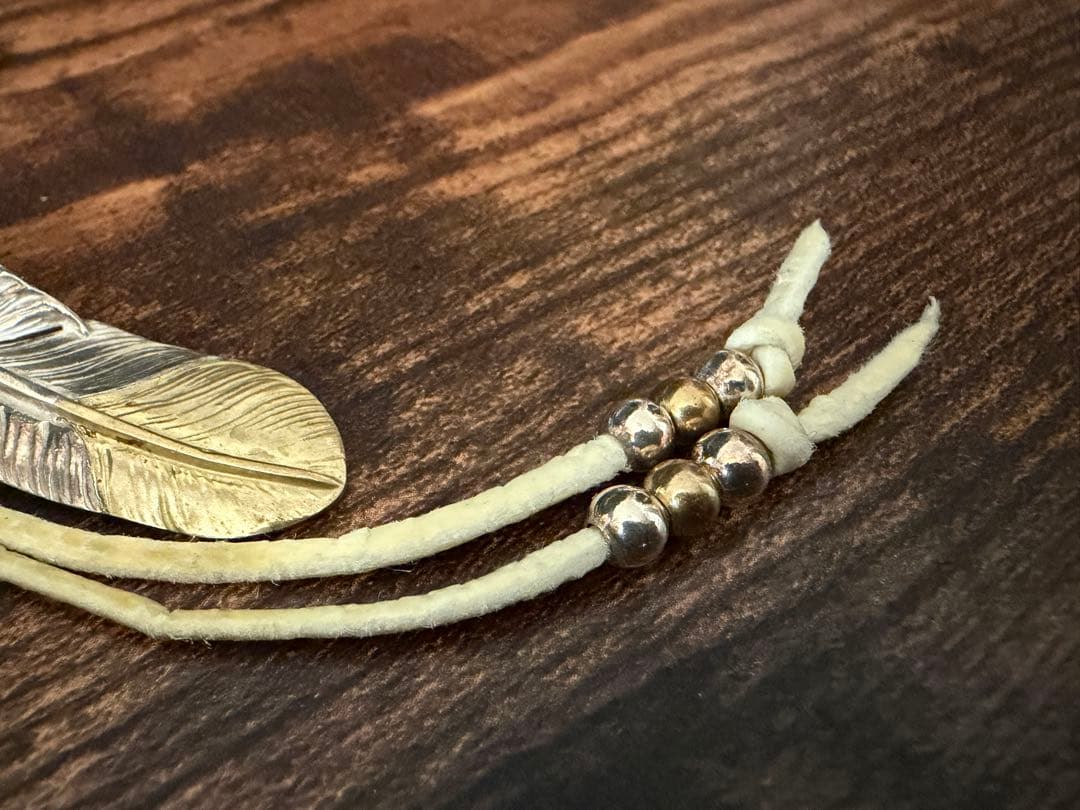 ★美品★先金フェザー 細角SET　金ホイールフック・ゴローズ革紐