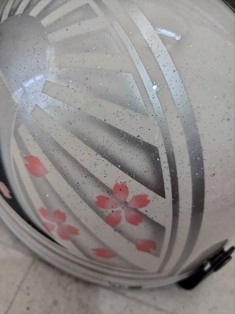 カスタムコルク半　白✘シルバー富士日章　七色ラメ