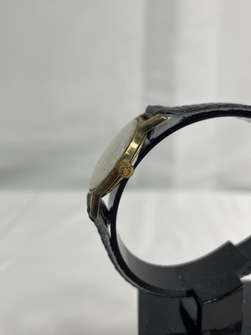 ◆OMEGA ゴ－ルド文字盤 ラウンド 2針 手巻き 腕時計 09253