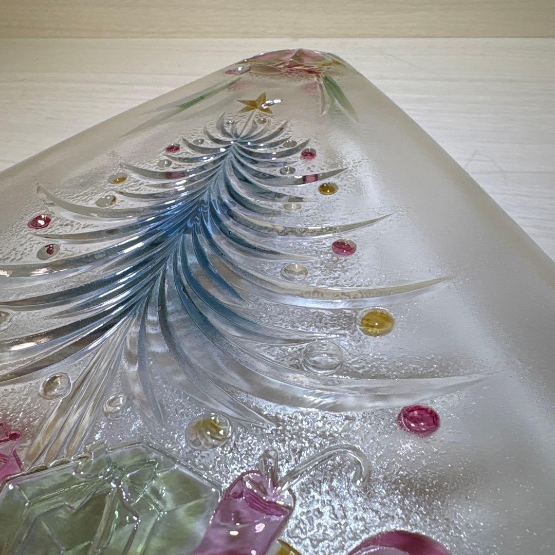 クリスマス プレート皿クリスマスツリーUSAで購入 飾りMIKASAガラス置き物