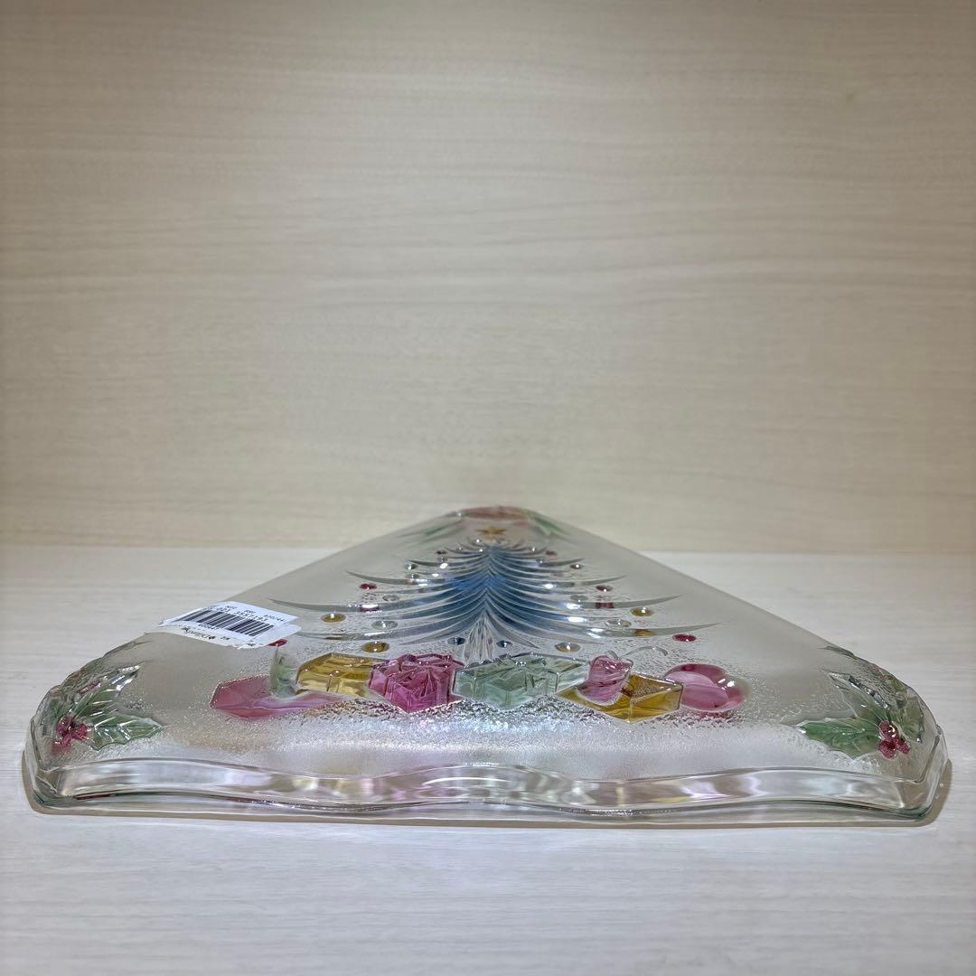 クリスマス プレート皿クリスマスツリーUSAで購入 飾りMIKASAガラス置き物