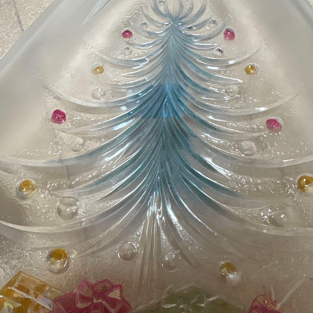クリスマス プレート皿クリスマスツリーUSAで購入 飾りMIKASAガラス置き物