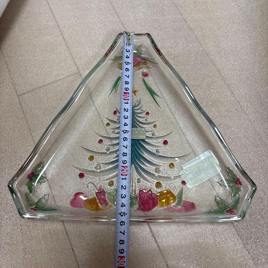 クリスマス プレート皿クリスマスツリーUSAで購入 飾りMIKASAガラス置き物