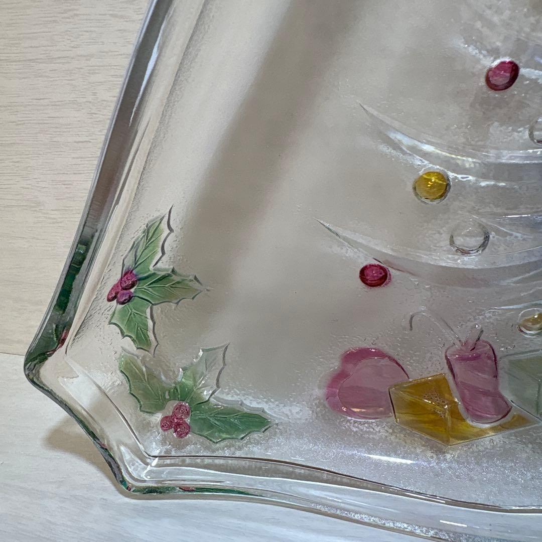 クリスマス プレート皿クリスマスツリーUSAで購入 飾りMIKASAガラス置き物