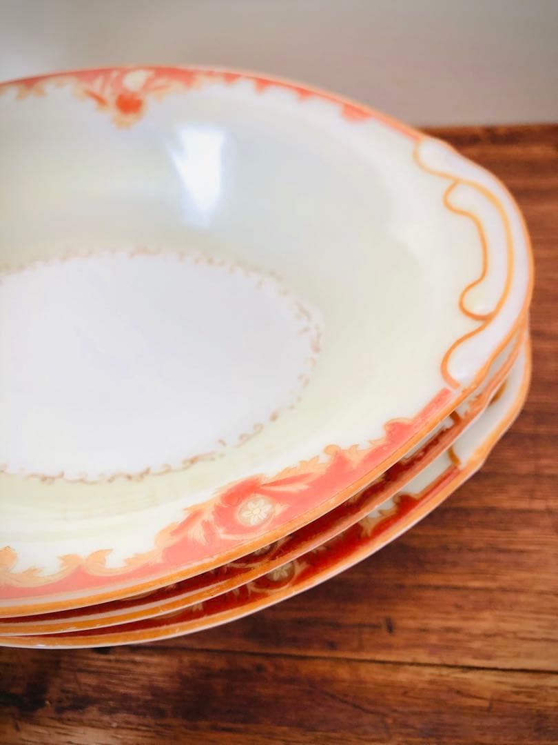 オールドノリタケ　カレー皿　深皿　洋風皿　花柄