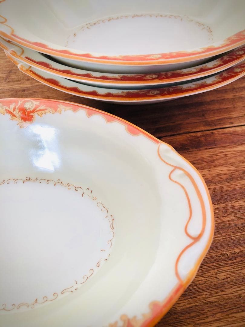 オールドノリタケ　カレー皿　深皿　洋風皿　花柄