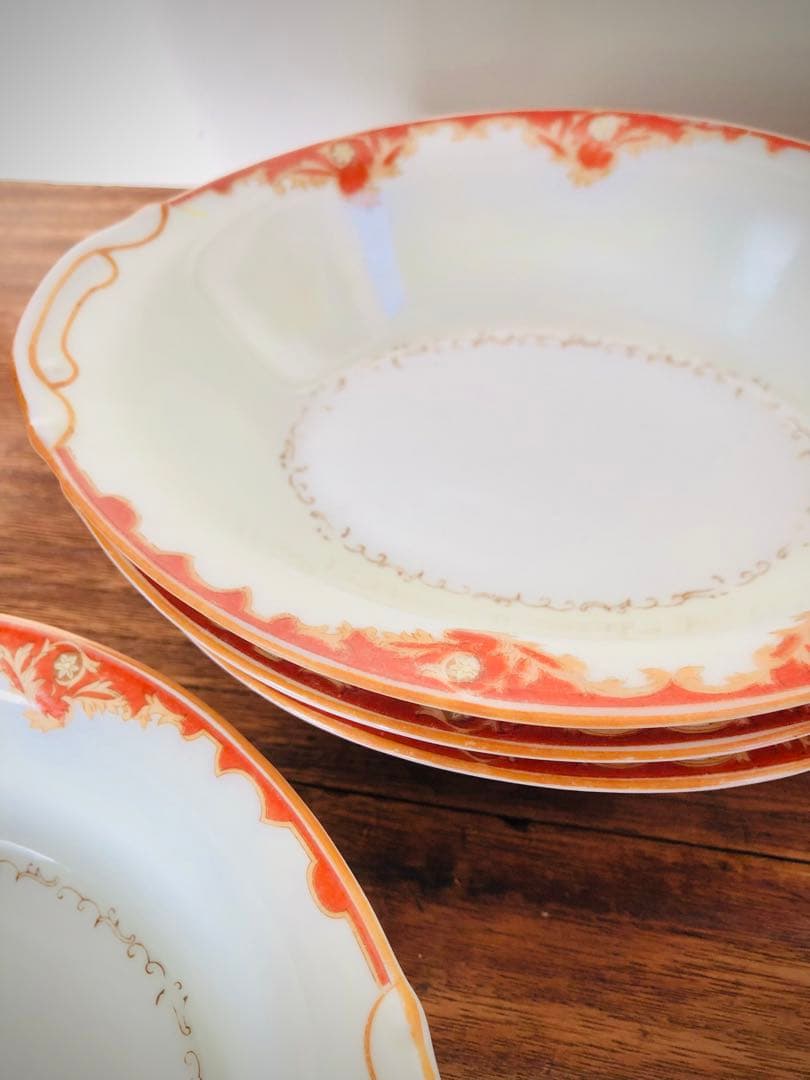 オールドノリタケ　カレー皿　深皿　洋風皿　花柄