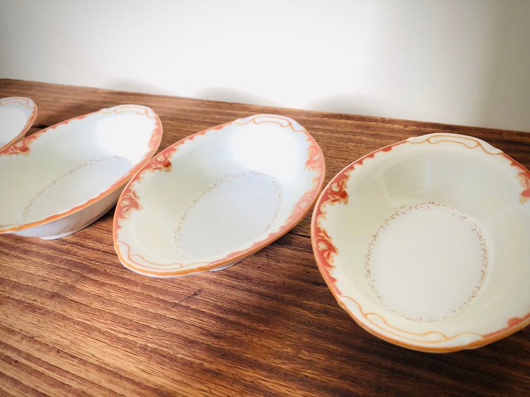 オールドノリタケ　カレー皿　深皿　洋風皿　花柄