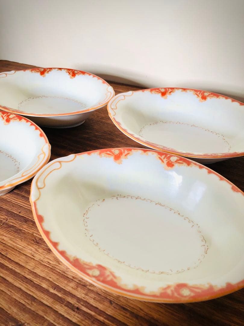 オールドノリタケ　カレー皿　深皿　洋風皿　花柄