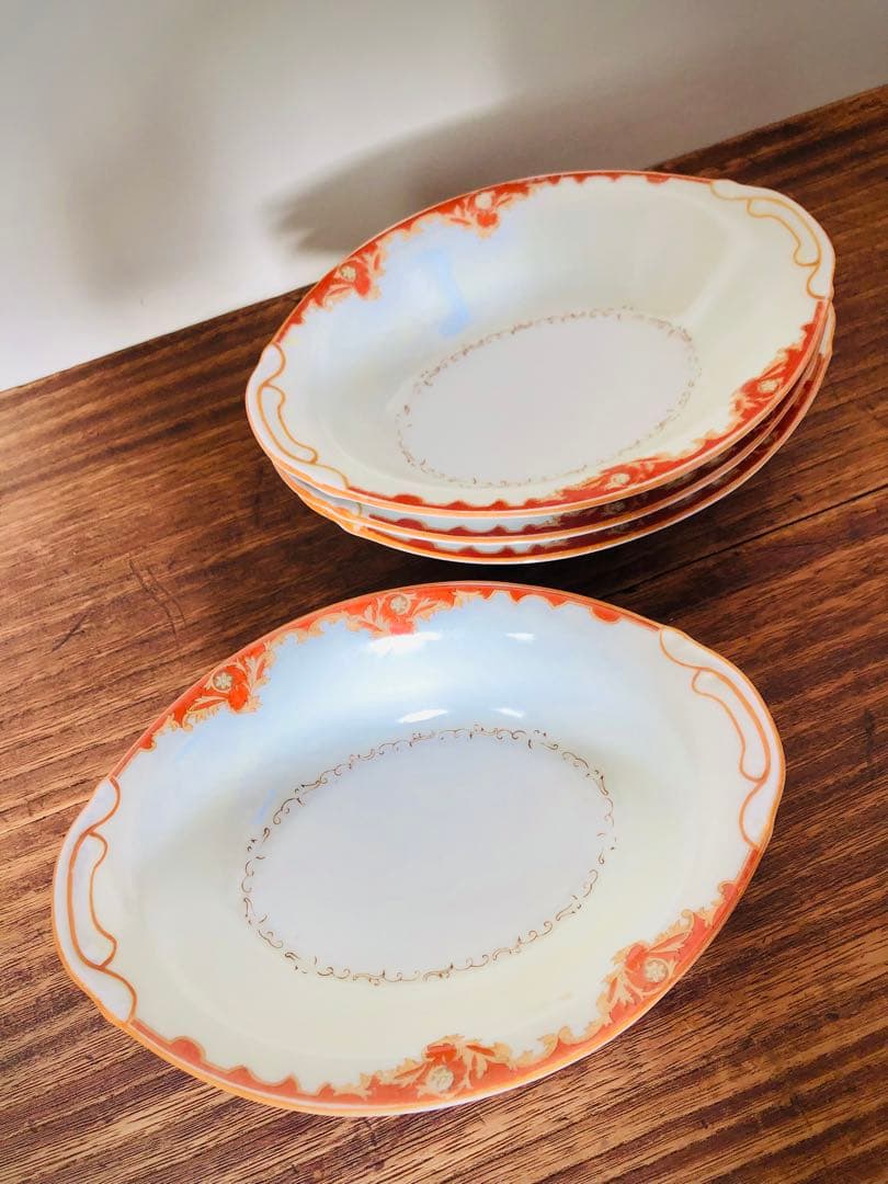 オールドノリタケ　カレー皿　深皿　洋風皿　花柄