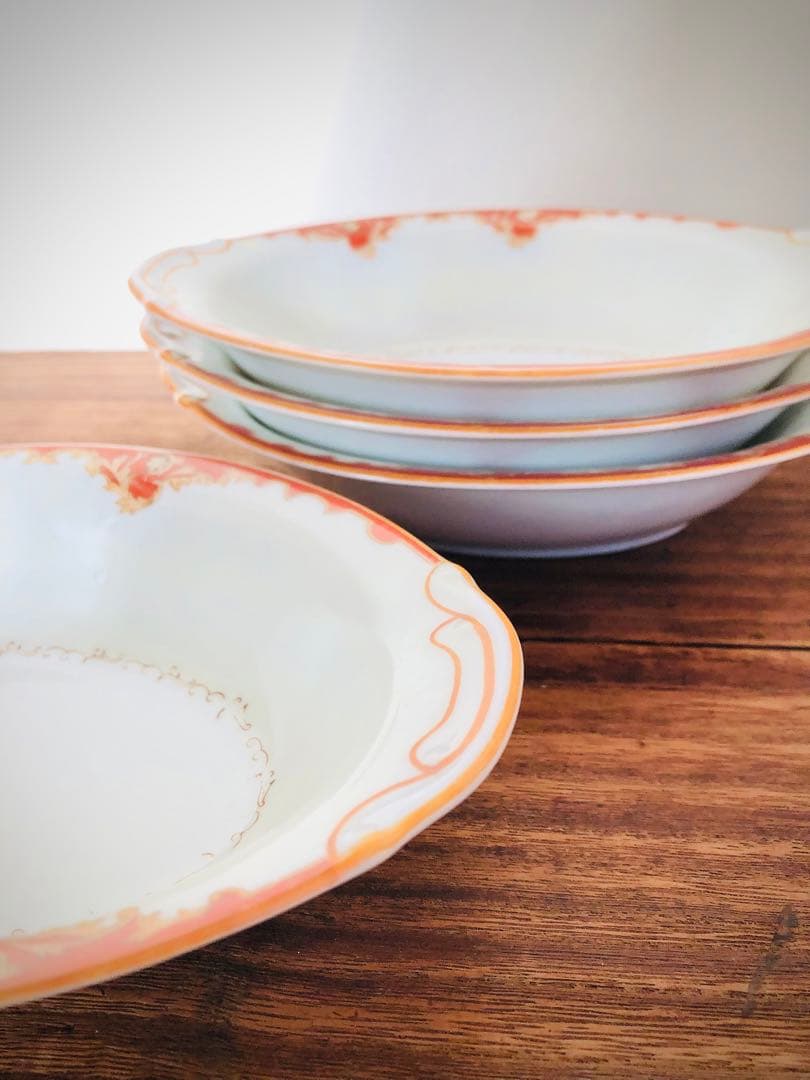 オールドノリタケ　カレー皿　深皿　洋風皿　花柄