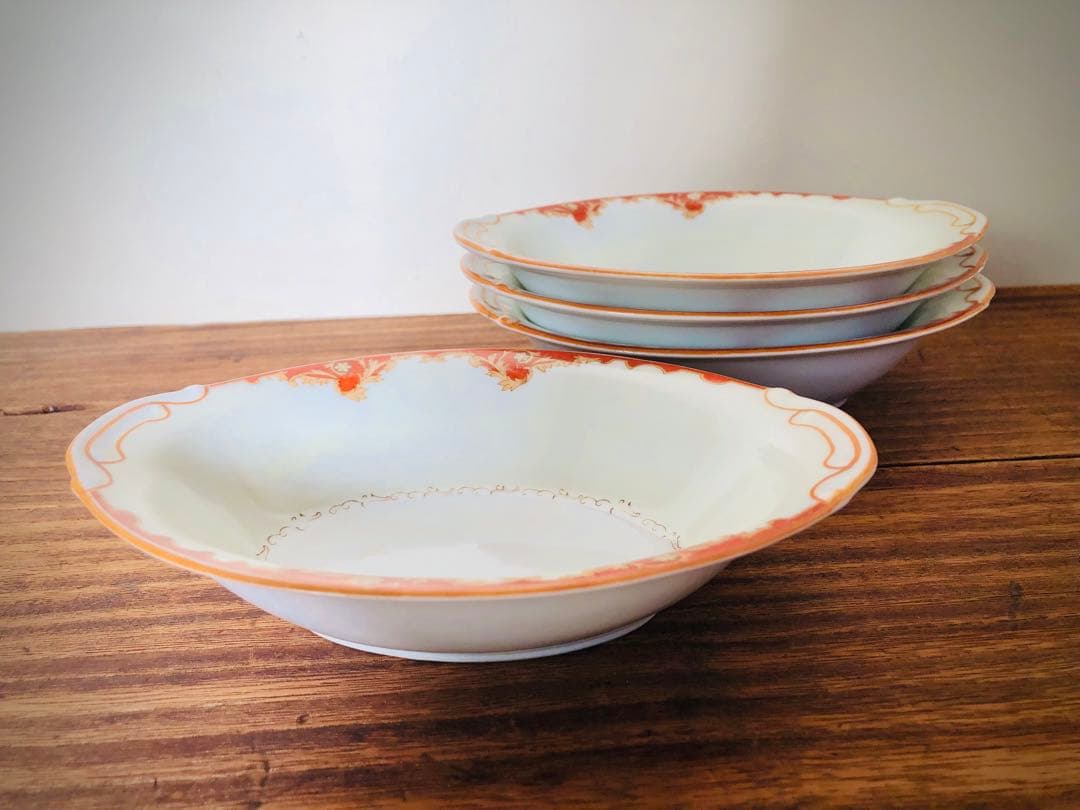 オールドノリタケ　カレー皿　深皿　洋風皿　花柄