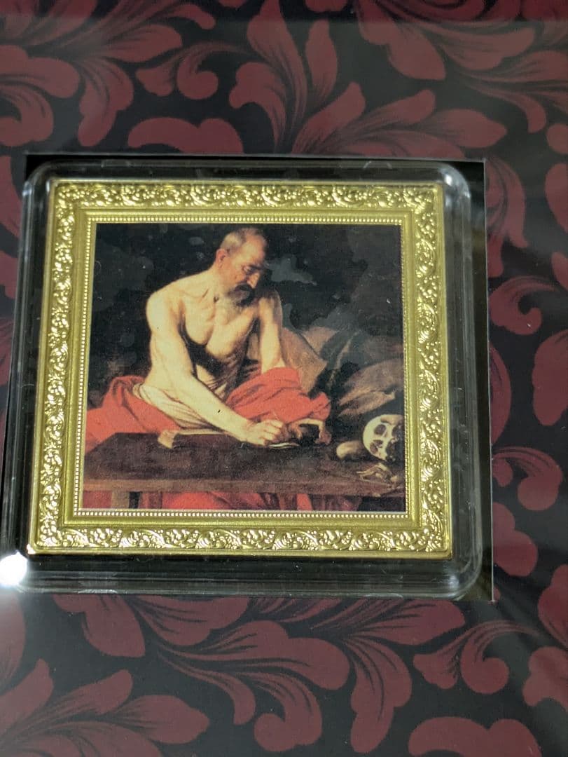 執筆する聖ヒエロニムス　1オンス純銀