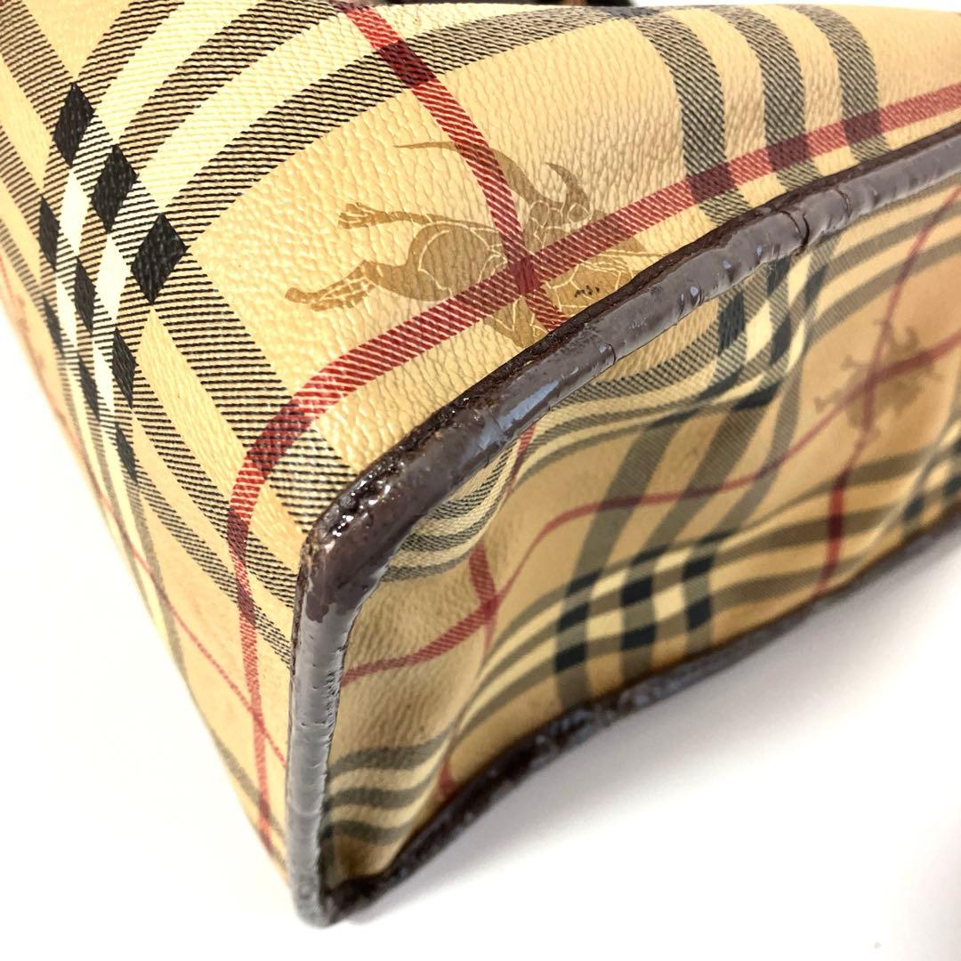 【廃盤品】バーバリー ノバチェック シャドーホース PVC トートバッグ