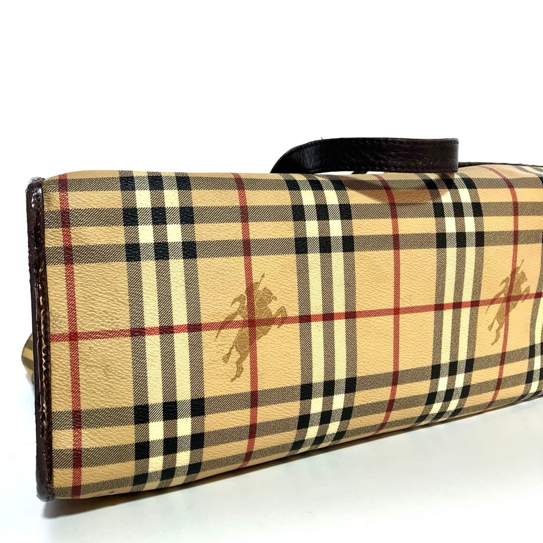 【廃盤品】バーバリー ノバチェック シャドーホース PVC トートバッグ