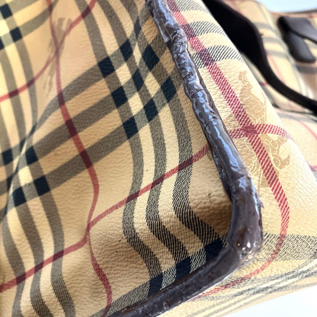 【廃盤品】バーバリー ノバチェック シャドーホース PVC トートバッグ