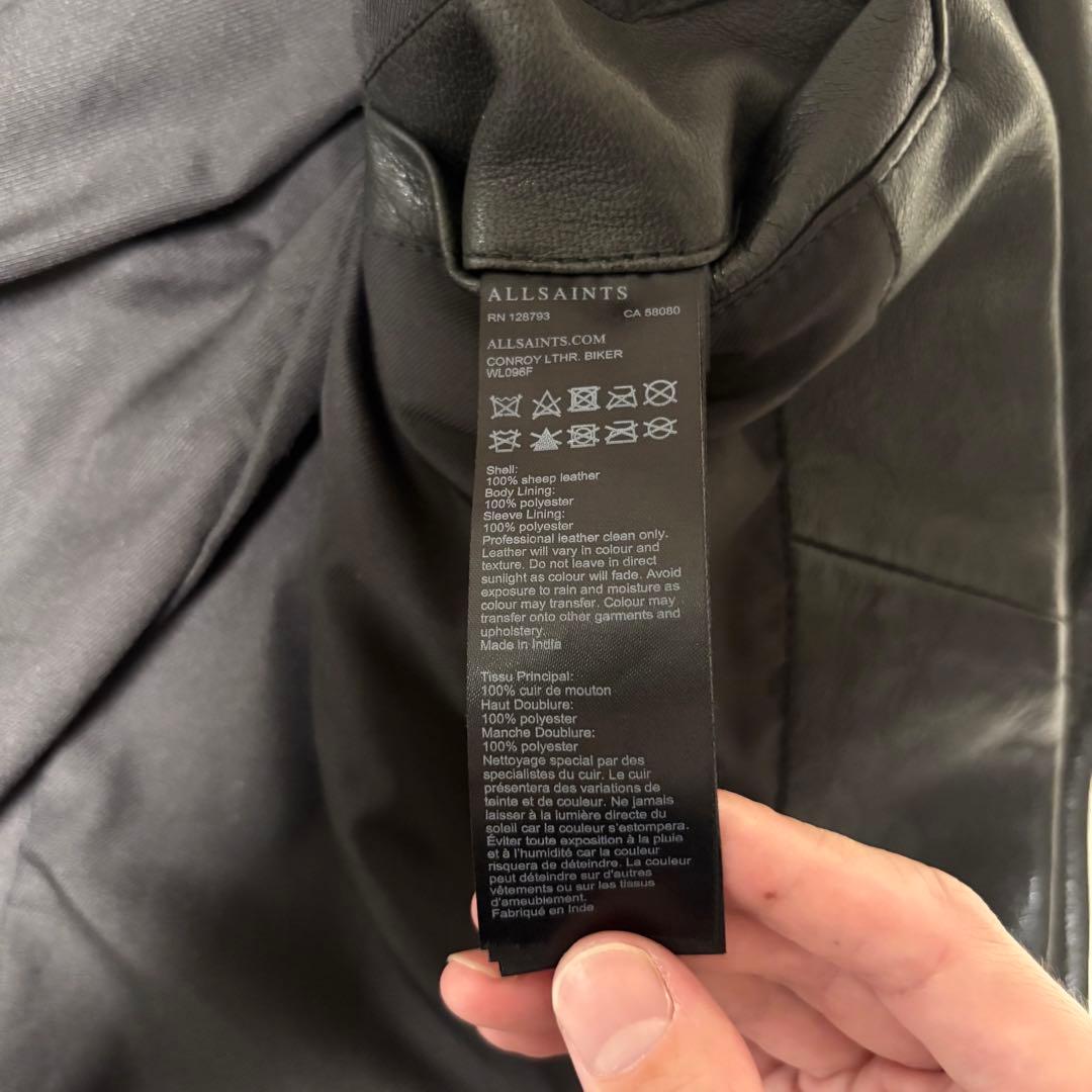 極美品　ALLSAINTS オールセインツ　本革　ライダース　ブラック　ダブル