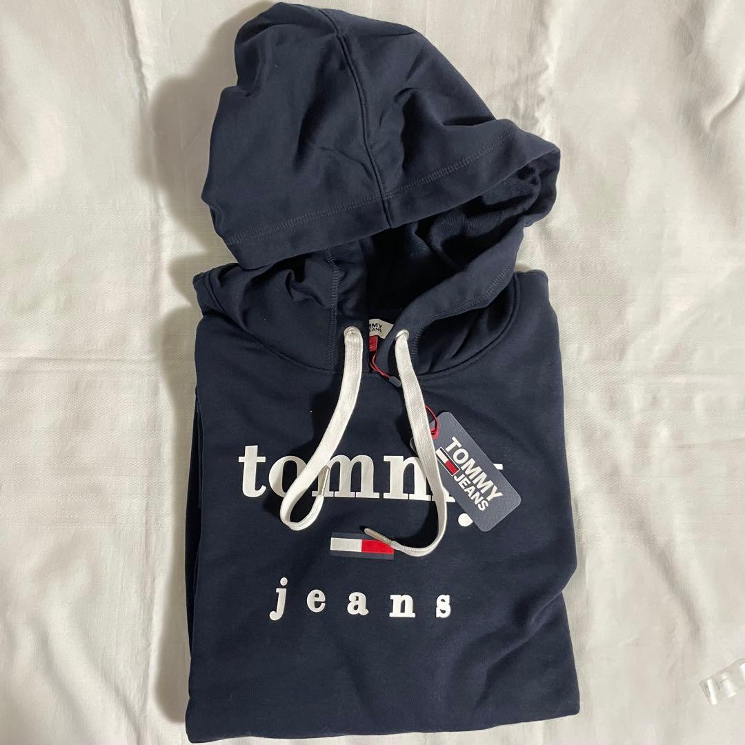 【新品】トミーヒルフィガー　ワンピース　 L 濃紺　ロゴ