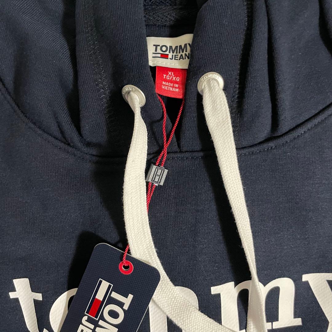 【新品】トミーヒルフィガー　ワンピース　 L 濃紺　ロゴ