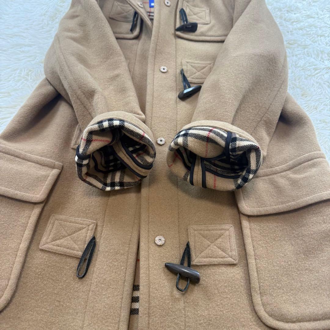 バーバリーブルーレーベル ノバチェック ダッフルコート 裏地ノバチェック 38