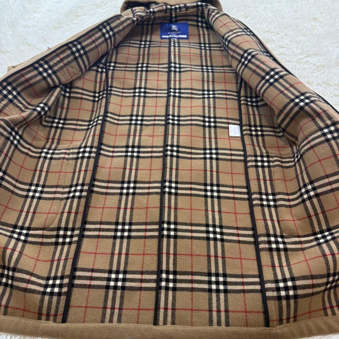 バーバリーブルーレーベル ノバチェック ダッフルコート 裏地ノバチェック 38