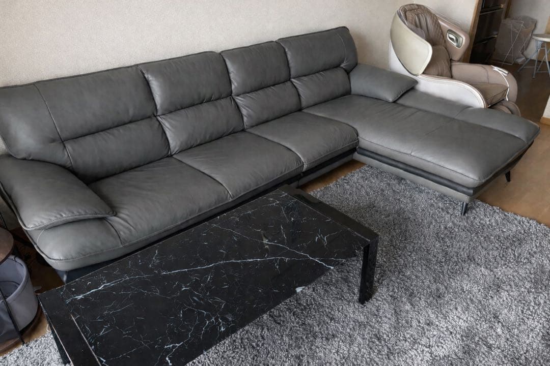 ニトリ 大型カウチソファ グレー