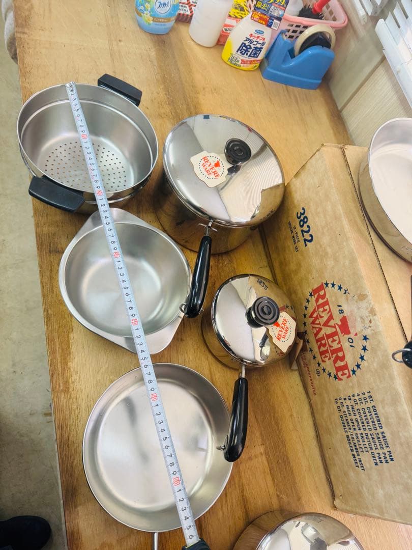 REVERE WEAR 銅底 フライパン 鍋 8点セット USA 炊事 家庭用