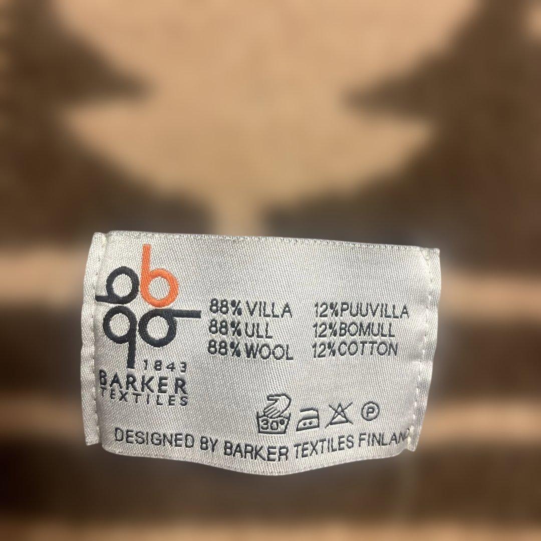 BARKER TEXTILES トナカイ模様ウールブランケット