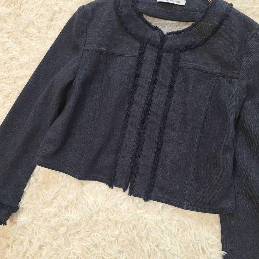 美品✨ FOXEY フォクシー 近年モデル デニムノーカラージャケット