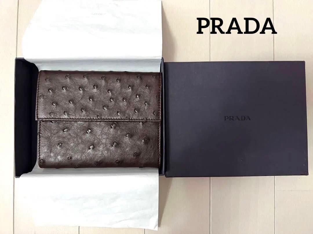 《新品未使用》PRADA オーストリッチ 財布　男女兼用