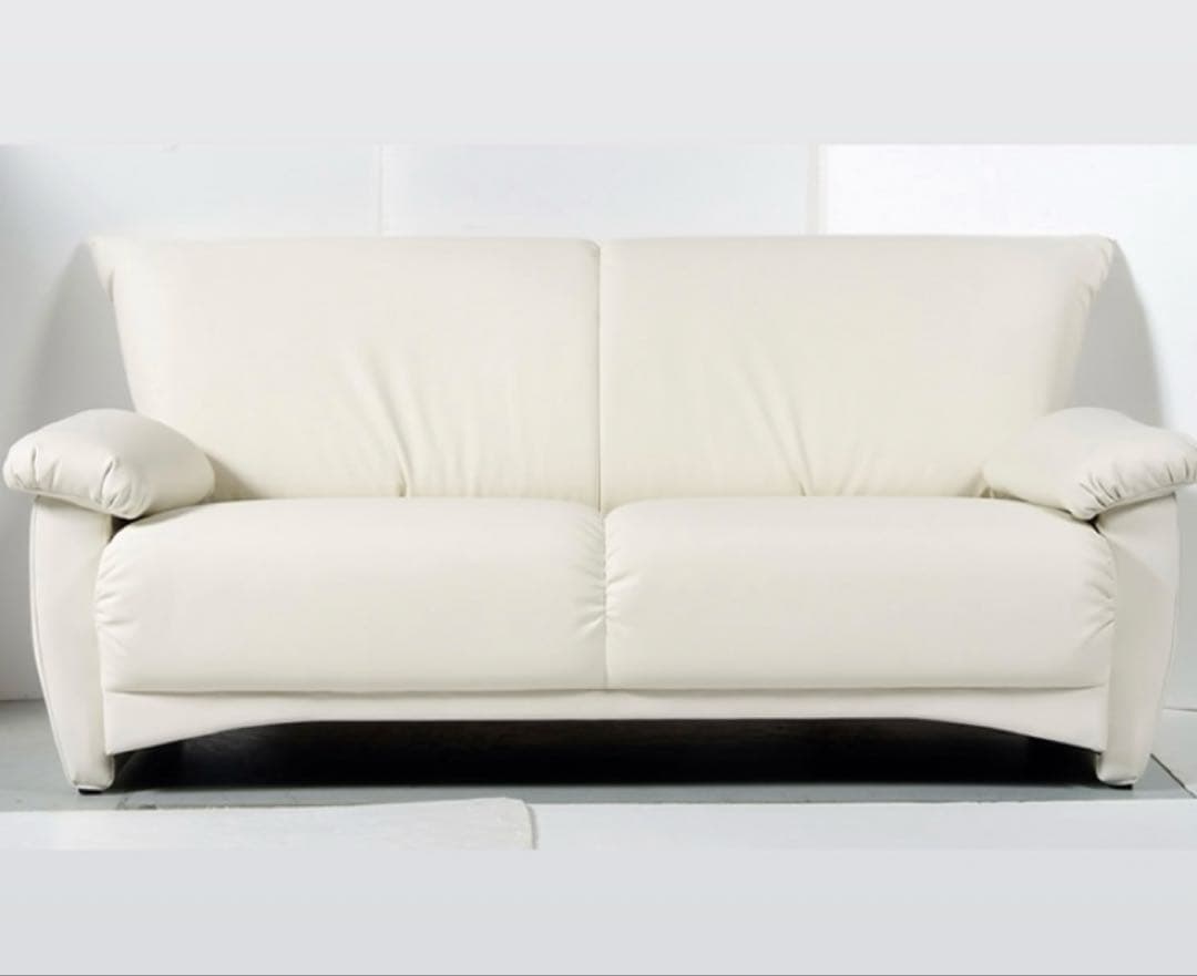 【国産品】アイボリー 2人掛けソファ