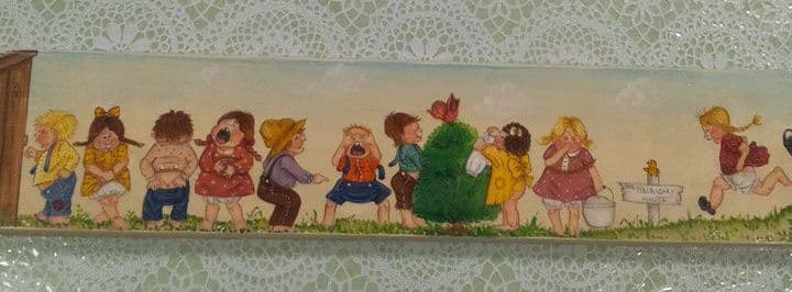 ボード、飾りプレート、板、一点物、子供の絵、トイレプレート