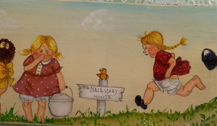 ボード、飾りプレート、板、一点物、子供の絵、トイレプレート