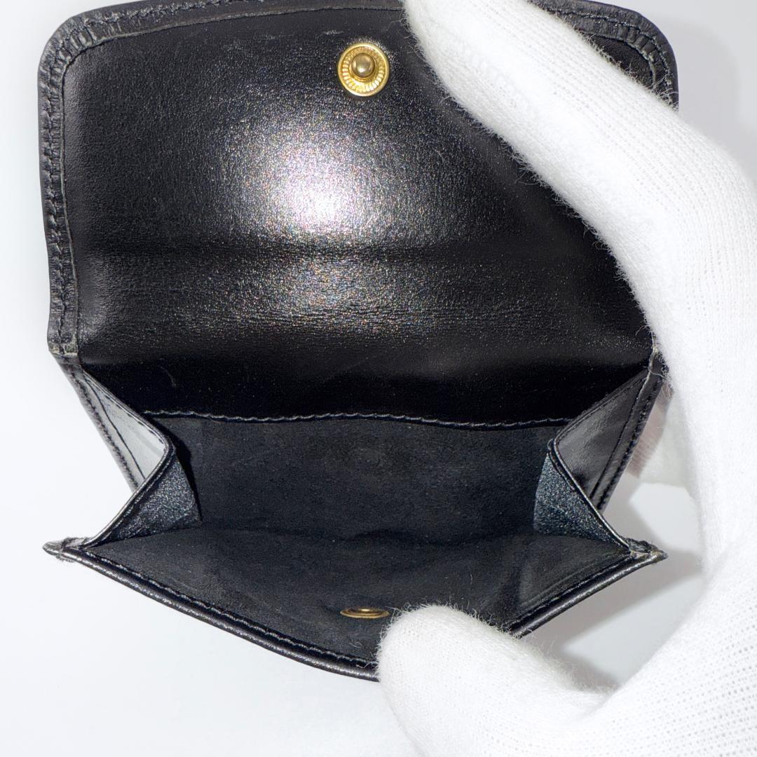 定価8.8万【未使用品？】 ロウナー ロンドン 二つ折り財布 黒 ゴールドロゴ