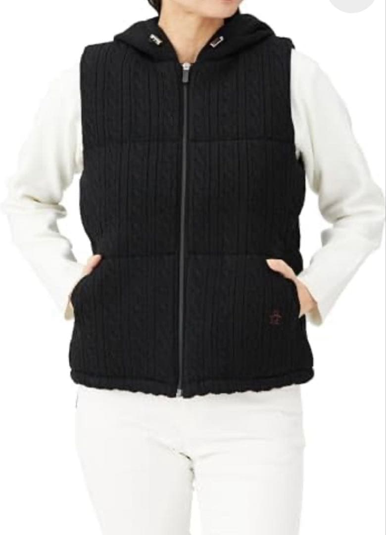 ● 新品 マンシング ウェア ベスト フード　L 黒