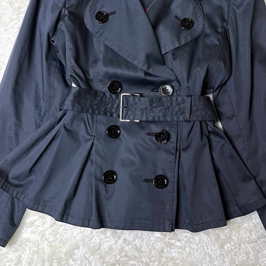 美品希少バーバリーブラックレーベルトレンチコートショートプリーツベルト付き40