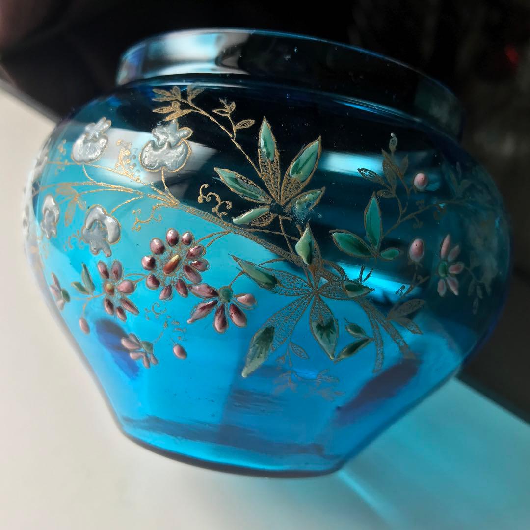 極稀少オールドバカラBaccaratシュガーポット砂糖入れ★金彩エナメル彩装飾★