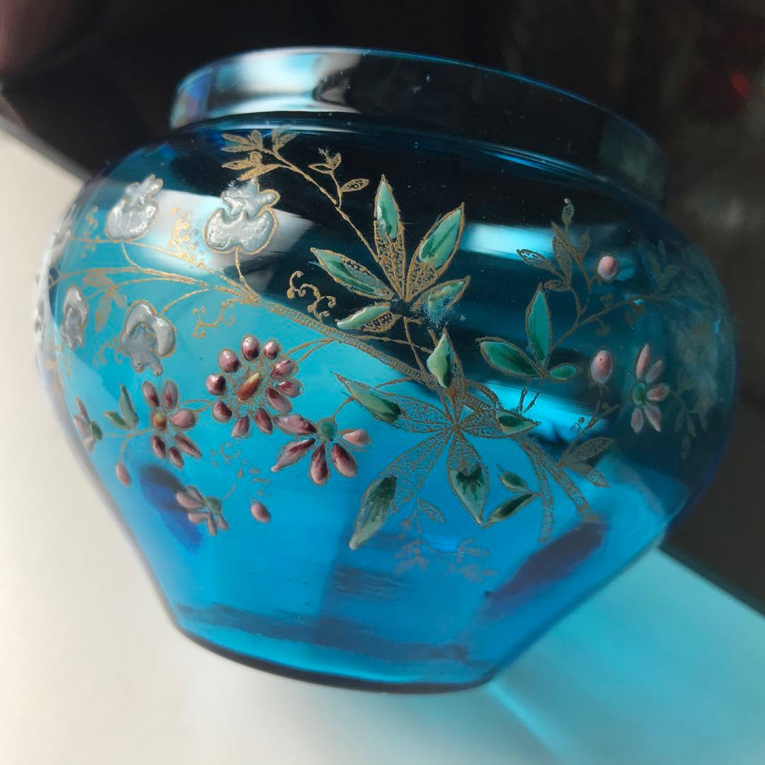 極稀少オールドバカラBaccaratシュガーポット砂糖入れ★金彩エナメル彩装飾★