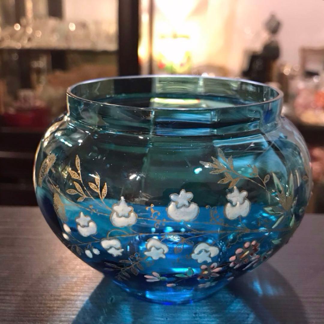 極稀少オールドバカラBaccaratシュガーポット砂糖入れ★金彩エナメル彩装飾★