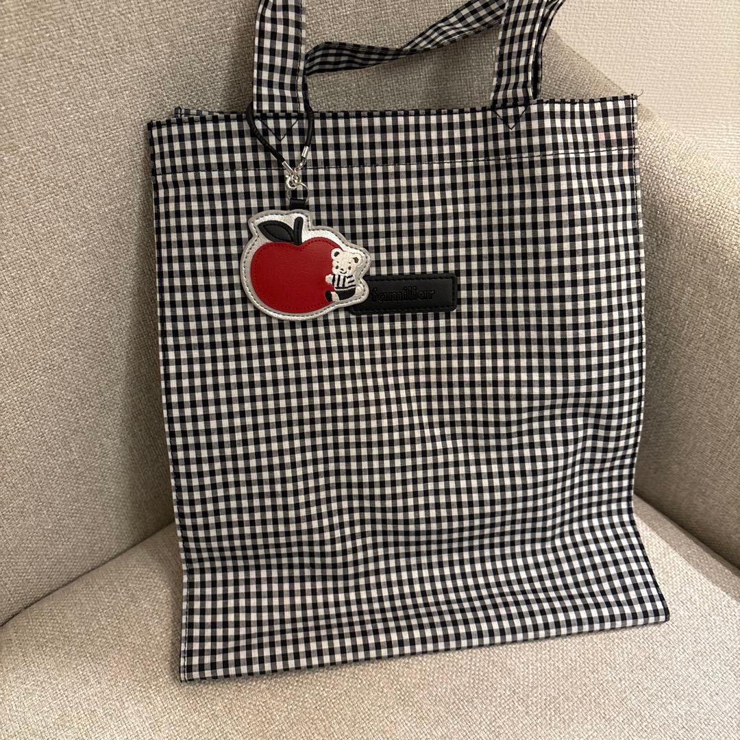 ファミリア　ギンガムチェックトート
