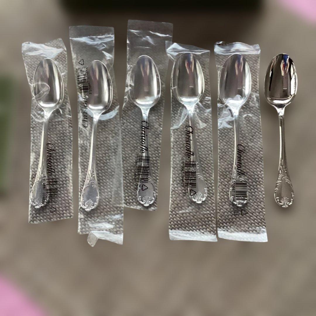 《CHRISTOFLE MARLY》シルバーコーティングティースプーン6本