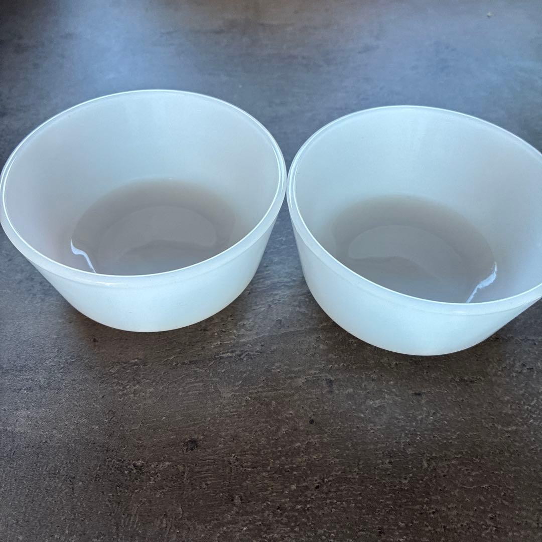 Fire king 透明プラスチックボウル 2個セット