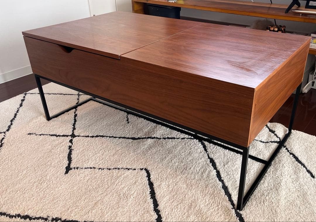 リフティングテーブル　LOWYA ロウヤ 昇降式 鉄脚 木製