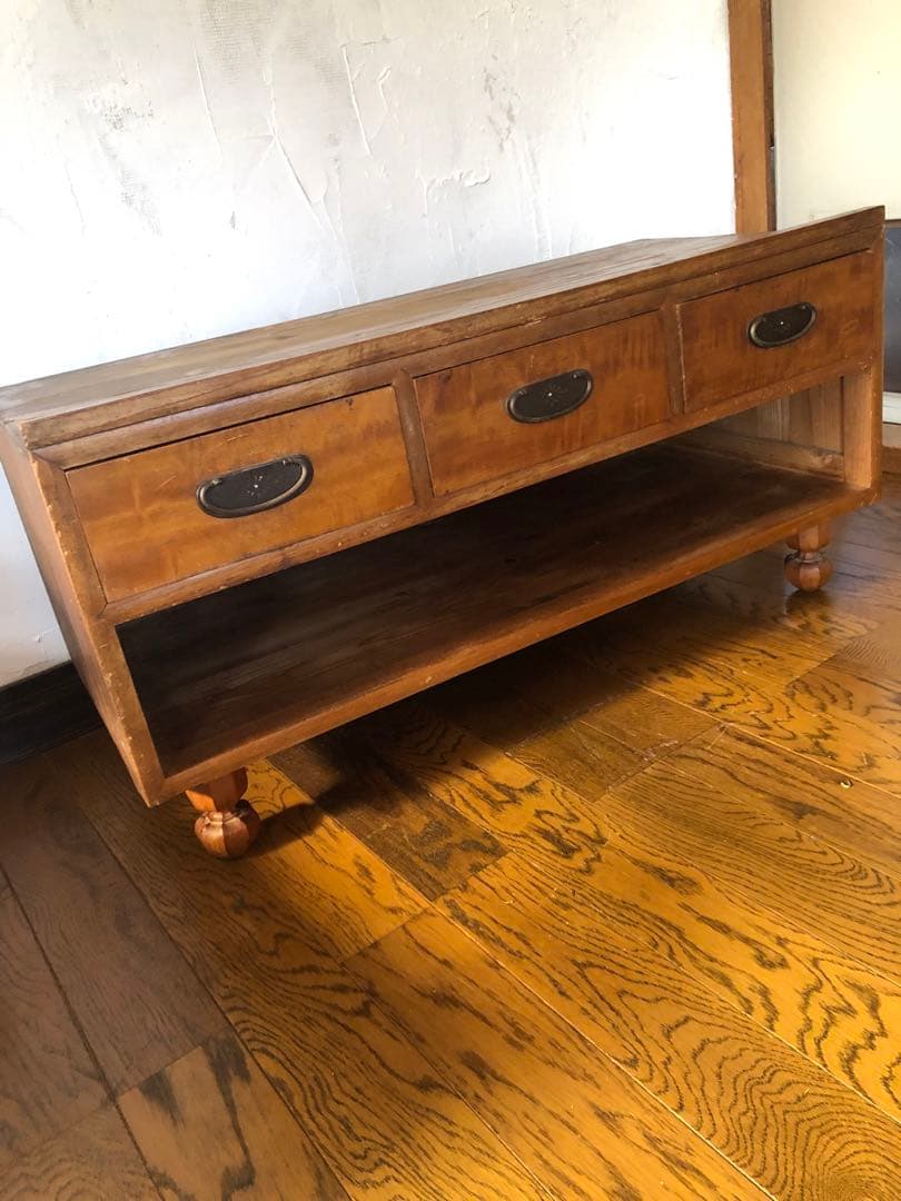 ■レトロ■古い木　引き出し３杯のローボード　テレビ台　ベンチ