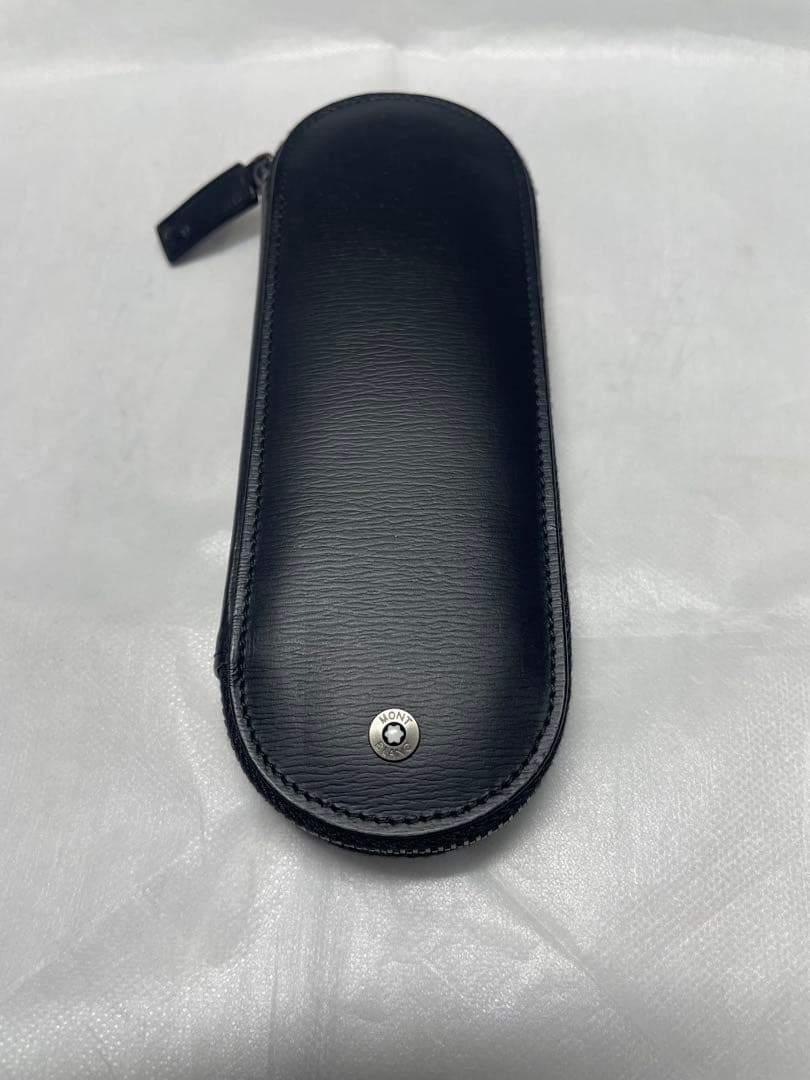 モンブラン　MONTBLANC レザーペンケース　ラウンドジップ　2本差し 黒