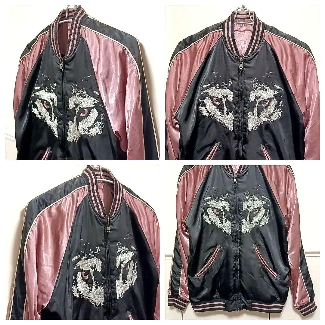 天使てち　美品★DIESEL1978　刺繍　ウルフ　リバーシブルスカジャン