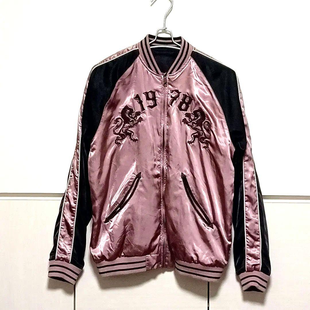 天使てち　美品★DIESEL1978　刺繍　ウルフ　リバーシブルスカジャン